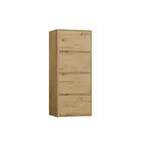 Chest of Drawers top e shop ALMA, 4 doors, 500×400×1190 mm, Anthracite/Artisan Oak, particle board