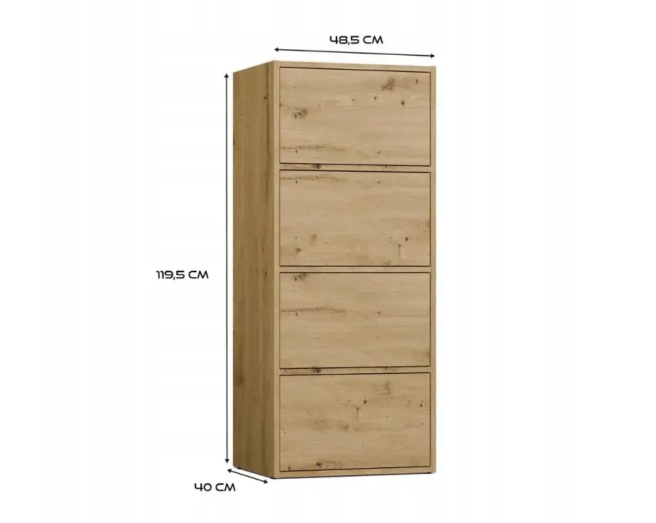 Chest of Drawers top e shop ALMA 4-door 500×400×1190 mm Photo 5
