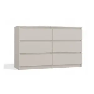 Chest of Drawers MALWA by top e shop M6/120, 6 drawers, cashmere, 1200×300×750 mm, particle board