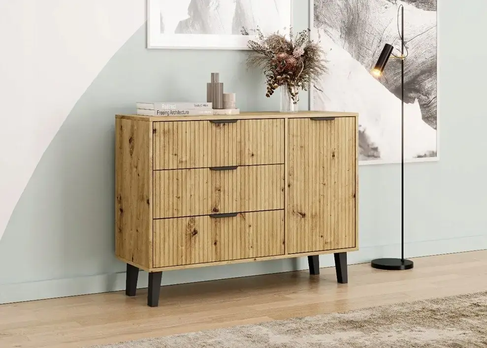 Atvilktņu skapis top e shop SCANDI 1D3S Slim Photo 4