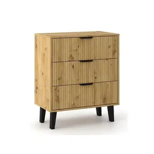 Комод top e shop SCANDI 3S SLIM OAK — 3 ящика, 700×390×815 мм, Artisan oak, ЛДСП