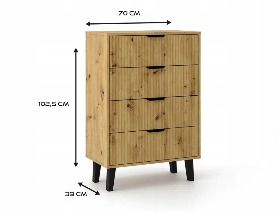 Комод top e shop SCANDI 4S SLIM OAK Photo 4