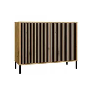 Комод KAMARO 2D SLIM от top e shop — 2-дверный шкаф, 1035×400×825 мм, корпус кашемир, двери artisan oak, 4 полки