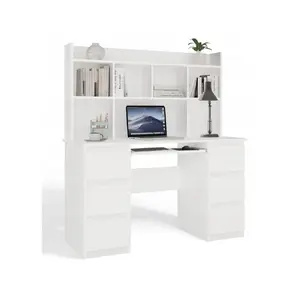 Набор письменный KUBA от top e shop — стол 51×130×76 см, приставка 70×130×18 см, 6 ящиков, выдвижная клавиатура, белый