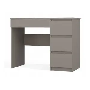 Rakstāmgalds top e shop Mijas Right Desk Clay, taisns, skaidu plātne, 980×510×760 mm, 4 atvilktnes