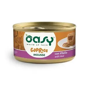 Влажный корм для кошек Oasy Caprice Mousse с телятиной 85 г — порционный мусс для взрослых кошек