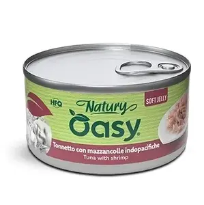 Влажный корм для кошек Oasy Natury Soft Jelly тунец с креветкой, 150 г