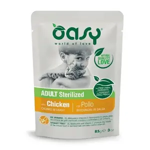 Mitrā kaķu barība Oasy Chunks in Gravy Adult Sterilized Chicken 85 g