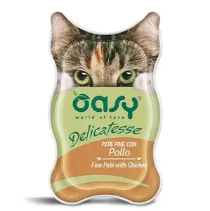 Oasy Delicatese Chicken 85 г — Влажный корм для кошек, пауч порция
