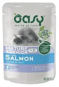 Влажный корм для кошек Oasy Chunks in Gravy Mature & Senior с лососем 85 г