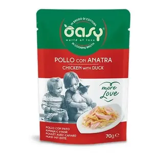 Влажный корм для кошек Oasy More Love с курицей и уткой 70 г