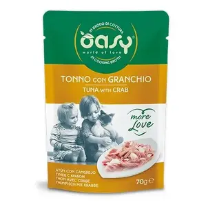Влажный корм для кошек Oasy More Love тунец с крабом 70 г