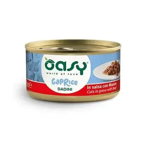 Консервы для кошек Oasy Caprice Cuts в подливе с говядиной 85 г пакет