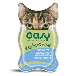 Корм для кошек Oasy Delicatese треска 85 г - влажный дополнительный корм с треской