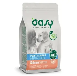 Сухой корм для щенков Oasy One Animal Protein Puppy M/L лосось 12 кг