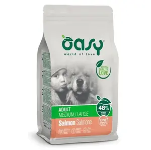 Sausais suņu barības Oasy One Animal Protein Adult M/L ar lasi 12 kg