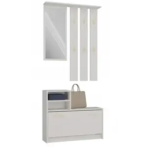 Тумба для обуви топ e shop VERA Cashmere GS1 — 1800×850×240 мм, распашная дверь, зеркало, 1 полка, 6 крючков