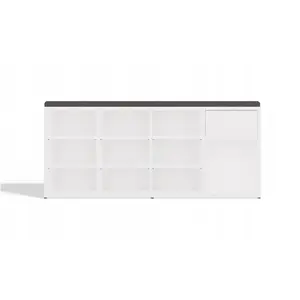 Тумба для обуви top e shop TALLIN, белая, 1100×350×490 мм, 10 полок, 1 ящик, с сиденьем
