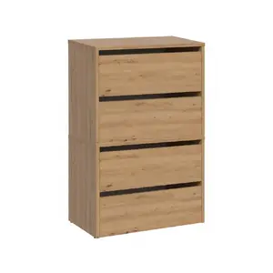 Тумба для обуви top e shop MODO X2 Oak Artisan, закрытая, 4 дверцы, 4 полки, 600×880×360 мм, ДСП