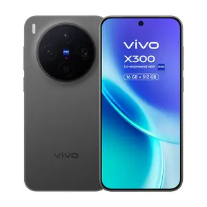 Viedtālrunis Vivo X300 — 6.31" (16 cm) ekrāns, MediaTek Dimensity 9500, 16 GB RAM, 512 GB, 200 MP, 5G, Dual SIM, 5360 mAh, melns
