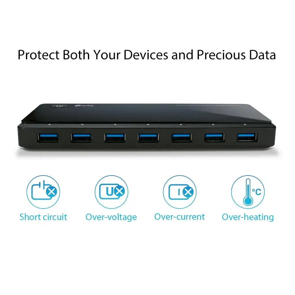 TP-Link UH720 USB 3.2 Gen 1 9-portu hubs Photo 4