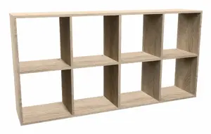 Книжный шкаф top e shop MALAX 2X4 SONOMA, дуб Сонома, 8 полок, 1470×300×750 мм