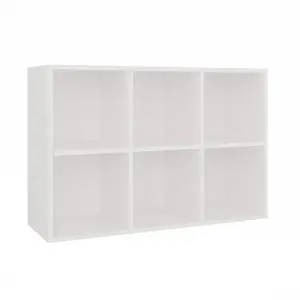Книжный шкаф top e shop MALAX MINI 2x3, белый, ЛДСП, 6 полок, 900×600×300 мм
