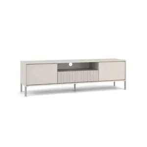 ТВ-тумба top e shop KAMARO 160 SLIM, кашемировый ламинат, 1640×400×470 мм, 2 двери, 1 выдвижной ящик, металлические ножки