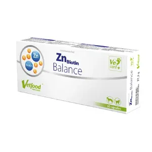 Биодобавка Vetfood ZnBiotin Balance для собак и кошек, 60 капсул, цинк и биотин