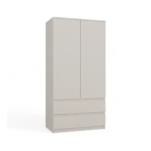 Шкаф top e shop MALWA SS-90, 2 двери, 90×50×180 см, кашемировый мат, 2 выдвижных ящика, ЛДСП