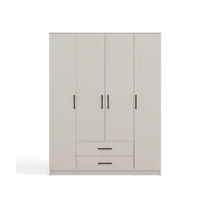 Wardrobe top e shop ROMANA 160x205 cm Cashmere, 4 hinged doors, 2 drawers, laminate matt finish
