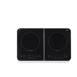 Countertop induction hob MEDION MD 18493, 60 cm, 2 cooking zones, 3500 W, touch control, black/white