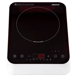 Countertop induction hob MEDION MD 18490 — single 29 cm zone, 2000 W, touch control, LED display