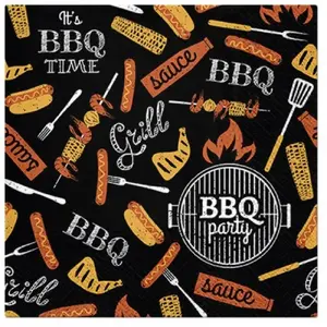 Salvetes Paw Decor Collection BBQ Party 33×33 cm, 20 gab. — vienreizlietojamas, pārstrādāta papīra