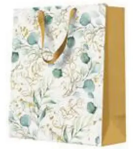 Dāvanu maisiņš Paw Decor Collection Premium Medium 20×25×10 cm — Eikalipta lapas