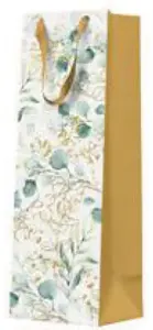 Gift Bag for Bottle Paw Decor Collection PL11AGB1100204 12×37×10 cm, Eucalyptus Leaves design
