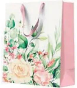 Gift Bag Paw Decor Collection FLORAL MOMENTS Medium 20×25×10 cm — paper gift bag with handles