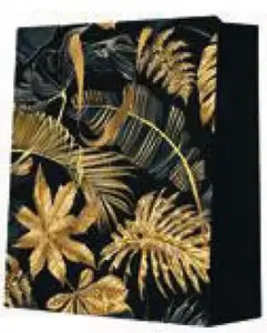 Dāvanu maisiņš Paw Decor Collection Premium vidējais 20x25x10 cm zelta lapas
