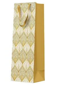 Gift Bag for Bottle Paw Decor Collection PL11AGB1100404 12×10×37 cm Ornamental Gold Tile