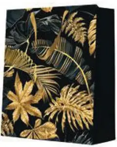 Dāvanu maisiņš Paw Decor Collection PREMIUM Large 26.5×33.5×13 cm Ornamentāls zelta raksts