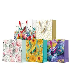 Gift Bag Paw Decor Collection SQUARE 17x17x6 cm, MIX colors