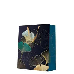 Dāvanu maisiņš Paw Decor Collection Premium Large 26,5×33,5×13 cm ar ginko akcentiem