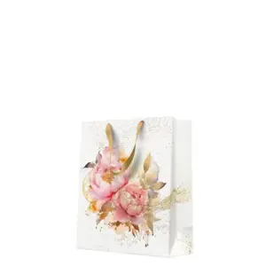 Gift Bag Paw Decor Collection medium 20×25×10 cm Artistic Peony Seamless