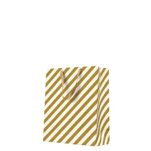 Gift Bag Paw Decor Collection Medium 20×25×10 cm, Stripes Gold