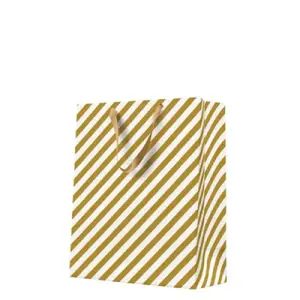 Gift Bag Paw Decor Collection Large 26.5×33.5×13 cm Stripes Gold