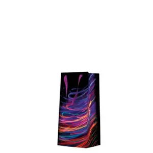 Gift Bag Paw Decor Collection Narrow 10×22×7 cm, Vibrant Light Waves