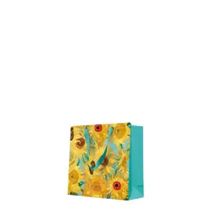Gift Bag Paw Decor Collection SQUARE 17×17×6 cm — Van Gogh's Golden Blooms