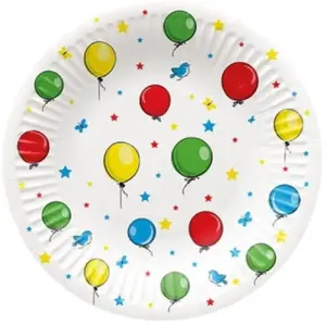 Paper Plates 18 cm, 8 pcs — Paw Decor Collection, disposable party tableware