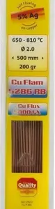 Припой Castolin LUT TWARDY CU FLAM RB 5286 CUP 5% AG - пруток 500×2 мм, 200 г