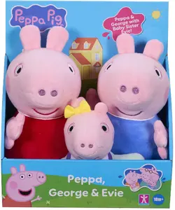 Mīksto rotaļlietu komplekts peppa pig PEPPA PLUSH 3PK — 3 plīša figūriņas, bērnu mīkstās rotaļlietas